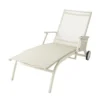 GoodHome Santorin Sand Metal Sun Lounger