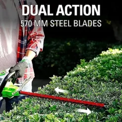 Greenworks Toos 24V 57cm (22.5") Hedgetrimmer G24HT57K2 With 1 X 2Ah Battery & Charger -Flymo Shop greenworks toos 24v 57cm 22 5 hedgetrimmer g24ht57k2 with 1 x 2ah battery charger6952909019543 04c MP