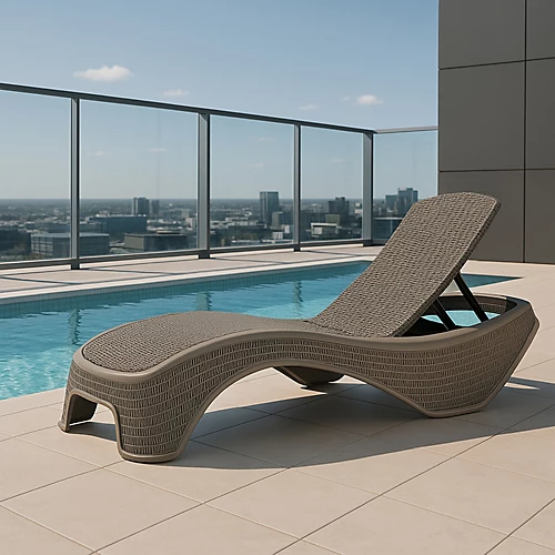 Homeology MALDIVES Warm Grey Prestigious Outdoor Rattan-Style Adjustable Sun Lounger - Pre-Assembled 6 Homeology MALDIVES Warm Grey Prestigious Outdoor Rattan-Style Adjustable Sun Lounger - Pre-Assembled - Image 4