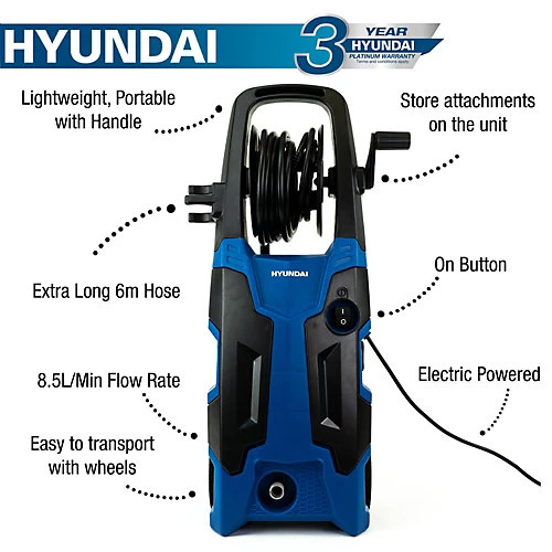 Hyundai 2500W 2610psi 180bar Electric Pressure Washer With 8.5L/Min Flow Rate HYW2500E 5 Hyundai 2500W 2610psi 180bar Electric Pressure Washer With 8.5L/Min Flow Rate HYW2500E - Image 3