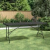 Livingandhome 5.8ft Black Rectangular Outdoor Rattan Plastic Folding Catering Camping Table -Flymo Shop livingandhome 5 8ft black rectangular outdoor rattan plastic folding catering camping table0670586480512 01c MP