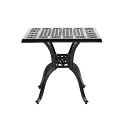 Livingandhome Black Square Cast Aluminum Outdoor Dining Table With Parasol Hole 795 X 725 Mm 8 Livingandhome Black Square Cast Aluminum Outdoor Dining Table With Parasol Hole 795 X 725 Mm -Flymo Shop livingandhome black square cast aluminum outdoor dining table with parasol hole 795 x 725 mm0735940235792 03c MP