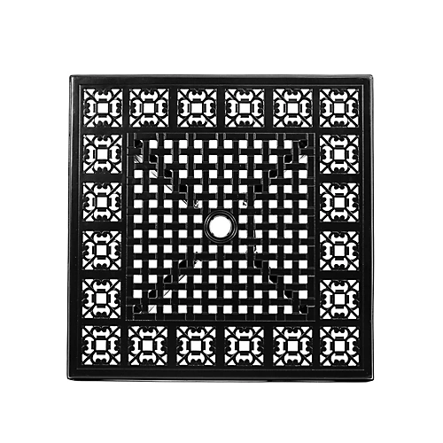 Livingandhome Black Square Cast Aluminum Outdoor Dining Table With Parasol Hole 795 X 725 Mm 6 Livingandhome Black Square Cast Aluminum Outdoor Dining Table With Parasol Hole 795 X 725 Mm - Image 4