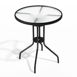 Livingandhome Outdoor Garden Metal Frame Small Round Tempered Glass Coffee Table 600mm Dia 8 Livingandhome Outdoor Garden Metal Frame Small Round Tempered Glass Coffee Table 600mm Dia -Flymo Shop livingandhome outdoor garden metal frame small round tempered glass coffee table 600mm dia0735940288811 03c MP