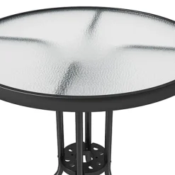 Livingandhome Outdoor Garden Metal Frame Small Round Tempered Glass Coffee Table 600mm Dia 9 Livingandhome Outdoor Garden Metal Frame Small Round Tempered Glass Coffee Table 600mm Dia -Flymo Shop livingandhome outdoor garden metal frame small round tempered glass coffee table 600mm dia0735940288811 04c MP