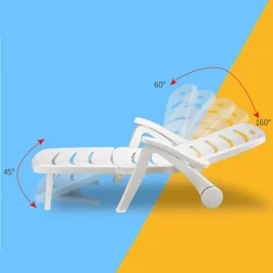Livingandhome White Outdoor Folding Lounger Chaise Chair Recliner On Wheels -Flymo Shop livingandhome white outdoor folding lounger chaise chair recliner on wheels0735940235761 04c MP