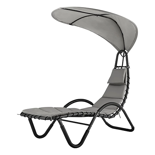 LIVIVO Luxury Soft Padded Sun Lounger With A Canopy - Outdoor Garden Furniture For Patio, Decking & Balcony - Grey 3 LIVIVO Luxury Soft Padded Sun Lounger With A Canopy - Outdoor Garden Furniture For Patio, Decking & Balcony - Grey