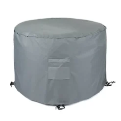 LIVIVO Round Garden Furniture Cover - Waterproof & Windproof Patio Table Cover, Anti-UV Outdoor Furniture Protector - Grey