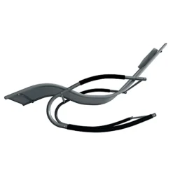 Lugano Textilene Rocking Sun Lounger With Pillow - Grey -Flymo Shop lugano textilene rocking sun lounger with pillow grey5059742060525 04c MP