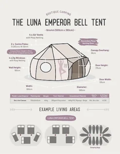Luna Emperor Bell Tent - Canvas 285 -Flymo Shop luna emperor bell tent canvas 2855056241991954 05c MP