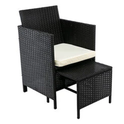 MCC Direct Rattan Garden Furniture Table And Chair Set Cuba Black -Flymo Shop mcc direct rattan garden furniture table and chair set cuba black5060856462884 03c MP