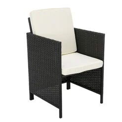 MCC Direct Rattan Garden Furniture Table And Chair Set Cuba Black -Flymo Shop mcc direct rattan garden furniture table and chair set cuba black5060856462884 04c MP