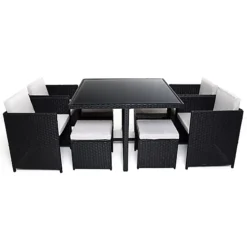 Milano 9 Piece Rattan Cube Dining Set -Flymo Shop milano 9 piece rattan cube dining set5060832770385 03c MP