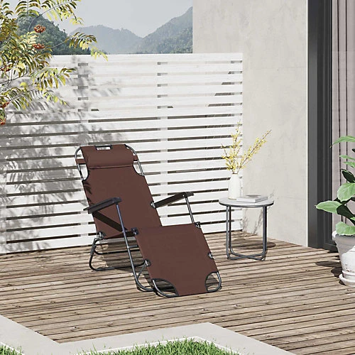 Outsunny 2 In 1 Outdoor Folding Sun Lounger W/ Adjustable Back And Pillow Brown 3 Outsunny 2 In 1 Outdoor Folding Sun Lounger W/ Adjustable Back And Pillow Brown