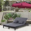 Outsunny 2 Person Rattan Lounger Adjustable Double Chaise Chair With Cushion Black -Flymo Shop outsunny 2 person rattan lounger adjustable double chaise chair with cushion black5056399103841 01c MP