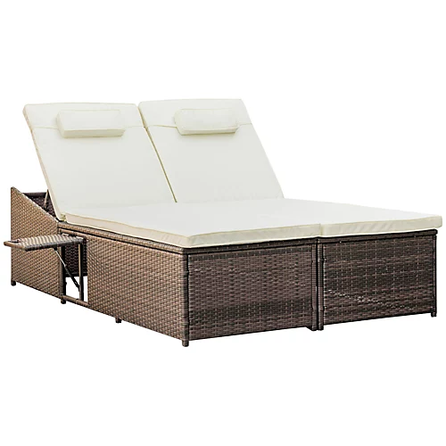 Outsunny 2 Seater Double Rattan Sun Lounger Recliner Day Bed Wicker Weaver Sofa 4 Outsunny 2 Seater Double Rattan Sun Lounger Recliner Day Bed Wicker Weaver Sofa - Image 2