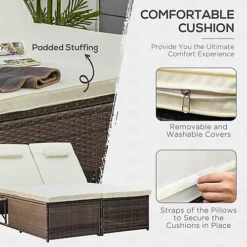 Outsunny 2 Seater Double Rattan Sun Lounger Recliner Day Bed Wicker Weaver Sofa 9 Outsunny 2 Seater Double Rattan Sun Lounger Recliner Day Bed Wicker Weaver Sofa -Flymo Shop outsunny 2 seater double rattan sun lounger recliner day bed wicker weaver sofa5056029838310 06c MP