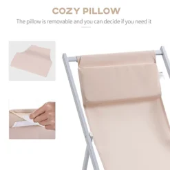 Outsunny 2Pcs Texteline Chaise Lounge Recliner Chair Adjust Lounger Patio Beige -Flymo Shop outsunny 2pcs texteline chaise lounge recliner chair adjust lounger patio beige5056534554279 06c MP