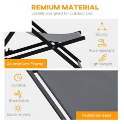 Outsunny 2Pcs Texteline Chaise Lounge Recliner Chair Adjust Lounger Patio Grey -Flymo Shop outsunny 2pcs texteline chaise lounge recliner chair adjust lounger patio grey5056029895566 06c MP