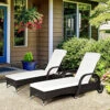 Outsunny 3 PCS Rattan Lounger Recliner Bed Garden Furniture Set With Side Table Brown 2 Outsunny 3 PCS Rattan Lounger Recliner Bed Garden Furniture Set With Side Table Brown -Flymo Shop outsunny 3 pcs rattan lounger recliner bed garden furniture set with side table brown5055974884847 01c MP