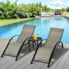 Outsunny 3 Pieces Lounge Chair Set Garden Sunbathing Chair W/ Table Grey -Flymo Shop outsunny 3 pieces lounge chair set garden sunbathing chair w table grey5056399120121 01c MP
