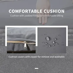 Outsunny 3-Pieces Rattan Sun Lounger, Patio Chaise Lounge Chair Set With Adjustable Backrest, Soft Cushions, Glass Top Table, Grey 9 Outsunny 3-Pieces Rattan Sun Lounger, Patio Chaise Lounge Chair Set With Adjustable Backrest, Soft Cushions, Glass Top Table, Grey -Flymo Shop outsunny 3 pieces rattan sun lounger patio chaise lounge chair set with adjustable backrest soft cushions glass top table grey5056602951382 06c MP