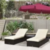 Outsunny 3 Pieces Sun Lounger Rattan Furniture Recliner Wicker Brown Garden -Flymo Shop outsunny 3 pieces sun lounger rattan furniture recliner wicker brown garden5055974873186 01c MP