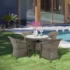 Outsunny 5 PCS Outdoor Patio PE Rattan Dining Set With Umbrella Hole -Flymo Shop outsunny 5 pcs outdoor patio pe rattan dining set with umbrella hole5056534577803 01c MP