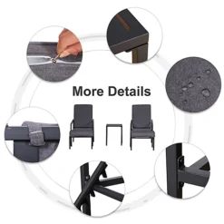 Outsunny 5pcs Garden Recliner Sofa Footstool Coffee Table Set W/ Cushion -Flymo Shop outsunny 5pcs garden recliner sofa footstool coffee table set w cushion5056029889909 06c MP