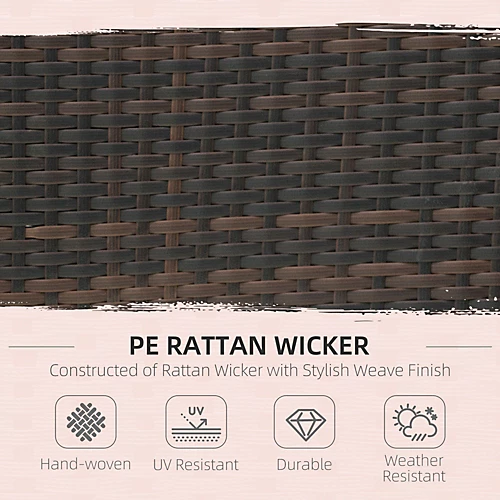 Outsunny 7PC Rattan Dining Set Patio Chair Glass Top Table Wicker Furniture 6 Outsunny 7PC Rattan Dining Set Patio Chair Glass Top Table Wicker Furniture - Image 4