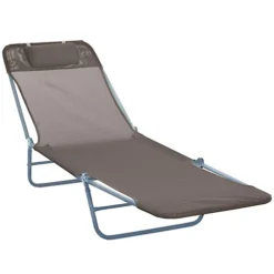 Outsunny Adjustable Sun Bed Garden Lounger Recliner Relaxing Camping Coffee -Flymo Shop outsunny adjustable sun bed garden lounger recliner relaxing camping coffee5060348505327 02c MP