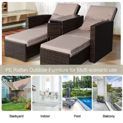 Outsunny Garden Double Rattan Sun Lounger Sofa Recliner Wicker Patio Brown 9 Outsunny Garden Double Rattan Sun Lounger Sofa Recliner Wicker Patio Brown -Flymo Shop outsunny garden double rattan sun lounger sofa recliner wicker patio brown5055974801424 06c MP