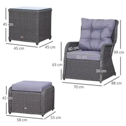 Outsunny Garden Sofa Chair & Stool Table Set Patio Wicker Weave Furniture -Flymo Shop outsunny garden sofa chair stool table set patio wicker weave furniture5056029881118 03c MP