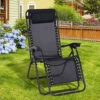 Outsunny Metal Frame Zero Gravity Lounger W/ Head Pillow For Patio Decking Black -Flymo Shop outsunny metal frame zero gravity lounger w head pillow for patio decking black5056029827130 01c MP