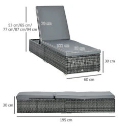 Outsunny Patio Rattan Chaise Lounge Garden Pool Wicker Sun Lounger Adjustable Mixed Grey -Flymo Shop outsunny patio rattan chaise lounge garden pool wicker sun lounger adjustable mixed grey5056029883204 03c MP