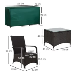 Outsunny Rattan 3PCs Chair Table Bistro Set Patio With Steel Frame White 8 Outsunny Rattan 3PCs Chair Table Bistro Set Patio With Steel Frame White -Flymo Shop outsunny rattan 3pcs chair table bistro set patio with steel frame white5056399127557 03c MP