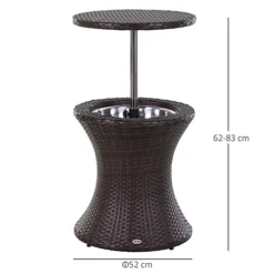 Outsunny Rattan Ice Bucket Activity Bar Cooler Table Brown Outdoor Patio -Flymo Shop outsunny rattan ice bucket activity bar cooler table brown outdoor patio5055974880276 03c MP