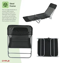 Oypla Folding Reclining Sun Lounger Beach Garden Camping Bed Chair -Flymo Shop oypla folding reclining sun lounger beach garden camping bed chair5056233251127 04c MP