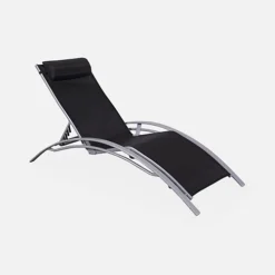 Pair Of Aluminium And Textilene Sun Loungers 4 Reclining Positions Headrest Included Stackable - Louisa - Anthracite Frame Bla 9 Pair Of Aluminium And Textilene Sun Loungers 4 Reclining Positions Headrest Included Stackable - Louisa - Anthracite Frame Bla -Flymo Shop pair of aluminium and textilene sun loungers 4 reclining positions headrest included stackable louisa anthracite frame bla3760216533361 04c MP