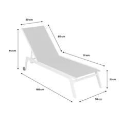 Pair Of Multi-position Aluminium Sun Loungers With Wheels - Elsa - Anthracite Frame Grey Textilene Fabric -Flymo Shop pair of multi position aluminium sun loungers with wheels elsa anthracite frame grey textilene fabric3760247267464 04c MP