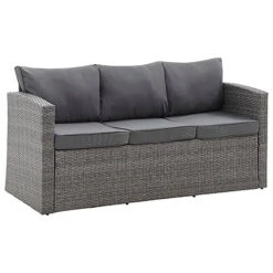 Paloma 4 Piece Outdoor Sofa Grey Rattan Garden Set With Ottoman Chest Storage Tables Dark Grey Cushions -Flymo Shop paloma 4 piece outdoor sofa grey rattan garden set with ottoman chest storage tables dark grey cushions5056546200928 03c MP