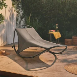 Premium Rocking Textoline Sun Lounger -Flymo Shop premium rocking textoline sun lounger5061023960868 03c MP