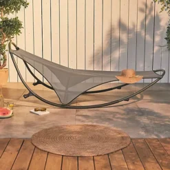 Premium Rocking Textoline Sun Lounger -Flymo Shop premium rocking textoline sun lounger5061023960868 04c MP
