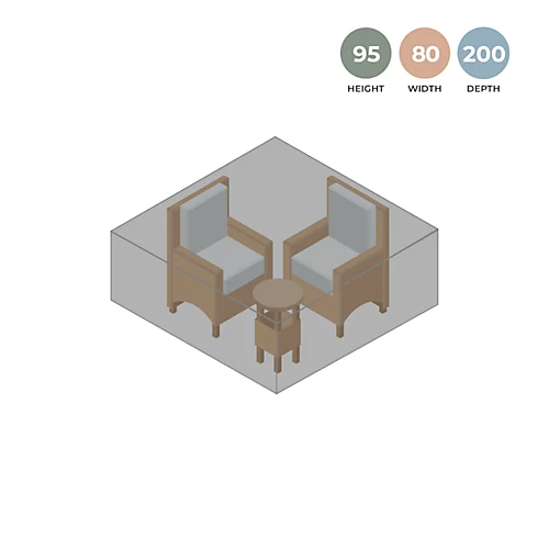 Primrose Small Rectangle Black Garden Furniture Cover - 200 X 80 X 95cm 4 Primrose Small Rectangle Black Garden Furniture Cover - 200 X 80 X 95cm - Image 2