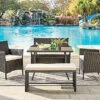 Rosa Rattan Garden Furniture Set Conservatory Patio Outdoor Table Chairs Sofa With Optional Bench, Black 5 Piece