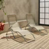 Set Of 2 Textilene Sun Loungers - 2 Positions - Levito - Taupe