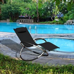 Smart Living Zero Gravity Rocking Sun Lounger Chair With Pillow Black -Flymo Shop smart living zero gravity rocking sun lounger chair with pillow black5060170924426 02c MP