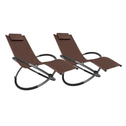 Smart Living Zero Gravity Rocking Sun Lounger Chair With Pillow Brown -Flymo Shop smart living zero gravity rocking sun lounger chair with pillow brown0657039315027 03c MP