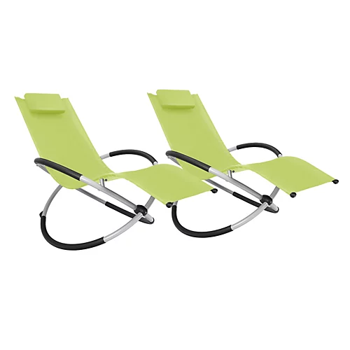 Smart Living Zero Gravity Rocking Sun Lounger Chair With Pillow Green 5 Smart Living Zero Gravity Rocking Sun Lounger Chair With Pillow Green - Image 3