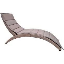 Truro Rattan Garden Sunlounger With Cushion -Flymo Shop truro rattan garden sunlounger with cushion5060441222862 04c MP